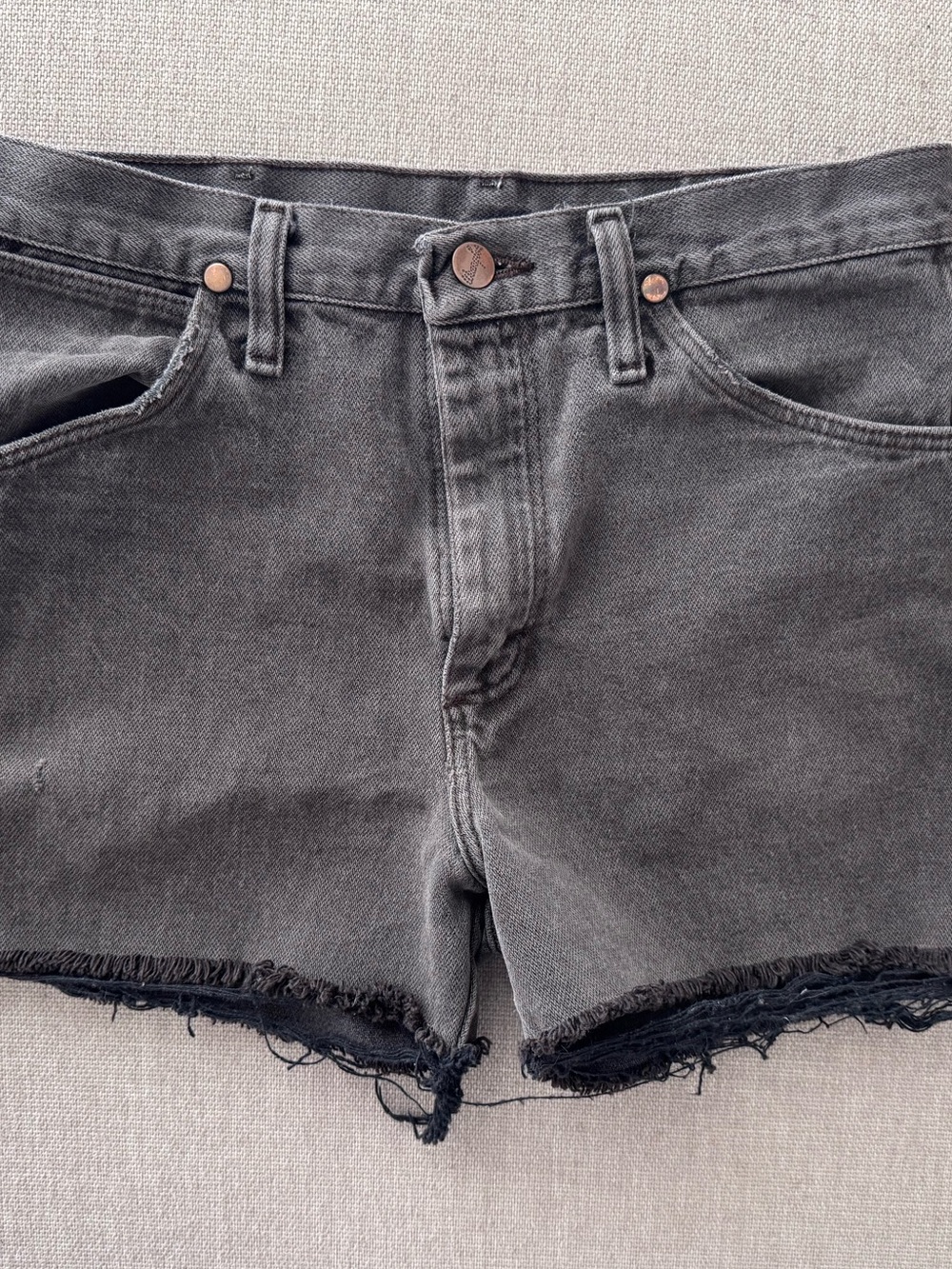 Wrangler Women's Washed Black Denim Cutoff Shorts
